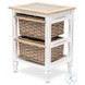 Ocean Mist Weathered Wood and White Distressed 2 Basket Storage Cabinet