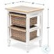 Ocean Mist Weathered Wood and White Distressed 2 Basket Storage Cabinet