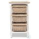 Ocean Mist Weathered Wood and White Distressed 3 Basket Storage Cabinet