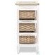Ocean Mist Weathered Wood and White Distressed 3 Basket Storage Cabinet