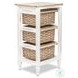 Ocean Mist Weathered Wood and White Distressed 3 Basket Storage Cabinet