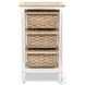Ocean Mist Weathered Wood and White Distressed 3 Basket Storage Cabinet