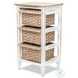 Ocean Mist Weathered Wood and White Distressed 3 Basket Storage Cabinet