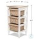 Ocean Mist Weathered Wood and White Distressed 3 Basket Storage Cabinet