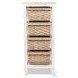Ocean Mist Weathered Wood and White Distressed 4 Basket Vertical Storage Cabinet