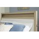Calmoro Gray Wash and White Queen Upholstered Bookcase Storage Panel Bed with USB Charging
