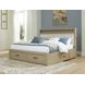 Calmoro Gray Wash and White Upholstered Bookcase Storage Panel Bedroom Set with USB Charging