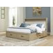 Calmoro Gray Wash and White King Upholstered Bookcase Storage Panel Bed with USB Charging