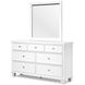Fortman White 7 Drawer Dresser and Rectangular Mirror