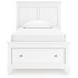 Fortman White Twin Storage Panel Bed