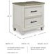 Shaybrock Antique White And Brown 2 Drawer Nightstand