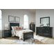 Lanolee Black 7 Drawer Dresser and Rectangular Mirror