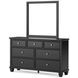 Lanolee Black 7 Drawer Dresser and Rectangular Mirror