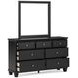 Lanolee Black 7 Drawer Dresser and Rectangular Mirror