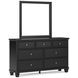 Lanolee Black 7 Drawer Dresser and Rectangular Mirror