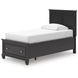 Lanolee Black Twin Storage Panel Bed