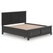 Lanolee Black California King Storage Panel Bed
