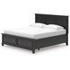 Lanolee Black King Storage Panel Bed