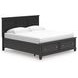 Lanolee Black King Storage Panel Bed