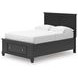 Lanolee Black Full Storage Panel Bed