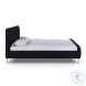 Angela Black Upcycled Linen King Bed