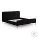 Angela Black Upcycled Linen King Bed