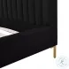 Angela Black Upcycled Linen King Bed