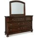 Porter Rustic Brown 7 Drawer Dresser and Arched Mirror