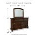 Porter Rustic Brown 7 Drawer Dresser and Arched Mirror
