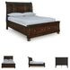 Porter Rustic Brown Sleigh Queen Storage Bed