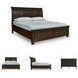 Porter Rustic Brown California King Sleigh Storage Bed