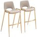 Desi Beige and Gold Bar Stool Set of 2