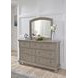 Lettner Light Gray 7 Drawer Dresser and Arched Mirror