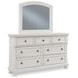 Robbinsdale Antique White 7 Drawer Dresser and Arched Mirror