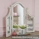 Realyn Chipped White Vanity with Mirror and Stool