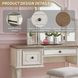 Realyn Chipped White Vanity with Mirror and Stool