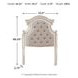 Realyn Chipped White and Gray Twin Upholstered Panel Headboard