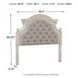 Realyn Chipped White and Gray Full Upholstered Panel Headboard
