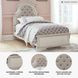 Realyn Chipped White Twin Upholstered Panel Bed