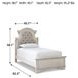 Realyn Chipped White Twin Upholstered Panel Bed