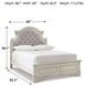 Realyn Chipped White Full Upholstered Panel Bed