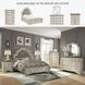 Realyn Chipped White Queen Upholstered Panel Bed With Storage Footboard Bench