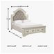 Realyn Chipped White Queen Upholstered Panel Bed With Storage Footboard Bench