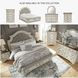 Realyn Chipped White King Upholstered Panel Bed With Storage Footboard Bench