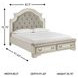 Realyn Chipped White King Upholstered Panel Bed With Storage Footboard Bench