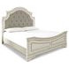 Realyn Chipped White California King Upholstered Panel Bed