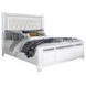B00764 White Upholstered King Panel Bed with Lighted Headboard