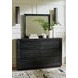 Londer Black 6 Drawer Dresser and Rectangular Mirror