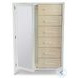 Oceanview Sand and Stark White Woven 6 Drawer 1 Mirrored Door Chest