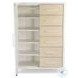 Oceanview Sand and Stark White Woven 6 Drawer 1 Mirrored Door Chest